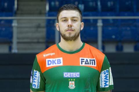 14 07 2019, xtgx, Handball Liqui Moli Bundesliga, SC Magdeburg Photography emspor, v l Filip Kuzmanovic Portrait, Portraet, Single picture GETEC Arena