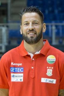 14 07 2019, xtgx, Handball Liqui Moli Bundesliga, SC Magdeburg Photo shoot emspor, v l Coach Bennet Wiegert Portrait, Portraet, single picture GETEC Arena