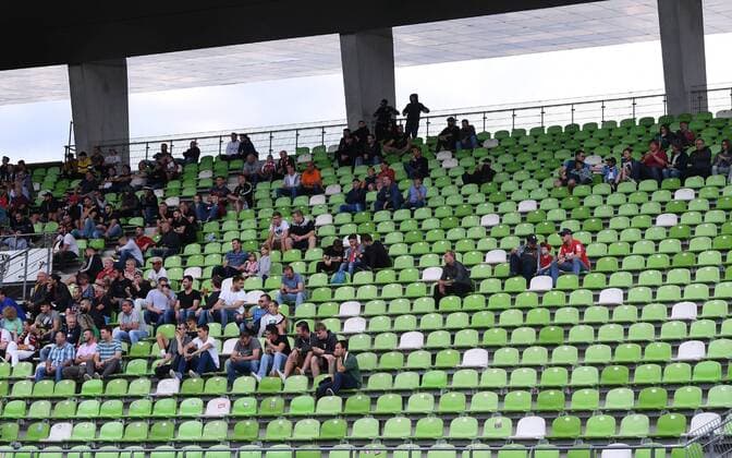 Football 1 Bundesliga Season 2019 2020 Test match SSV Reutlingen 1 FC Koeln 14 07 2019 Block E on the main stand remained empty during the test match, the Ultras of scene E were not in the Reutlinger Kreuzeiche Stadium