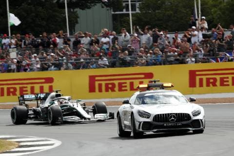 Motorsports: FIA Formula One World Championship, WM, Weltmeisterschaft 2019, Grand Prix of Great Britain, F1 Safety Car, Mercedes-AMG GT R, 44 Lewis Hamilton (GBR, Mercedes AMG Petronas Motorsport), Silverstone Great Britain