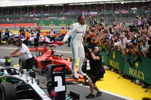 Photo4 LaPresse 14 07 2019 Silverstone, England Grand Prix Formula One England 2019 In the pic: Parc ferme, winner Lewis Hamilton (GBR) Mercedes AMG F1 W10 EQ Power  Copyright: xPhoto4 LaPressex
