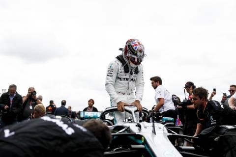 July 14, 2019 - Towcester, Great Britain - LEWIS HAMILTON of Mercedes AMG Petronas Motorsport before the Formula 1 British Grand Prix at Silverstone Circuit. F1 2019: British Grand Prix: Hamilton Wins  - ZUMAtish 20190714_mda_g147_294 Copyright: xJamesxGasperottix