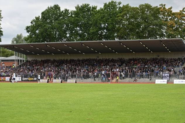 14 07 2019, Soccer GER, Season 2019 2020, 1 Bundesliga, Regionalliga West, Test match, SG Wattenscheid 09 FC Schalke 04 2 2, Old main tribune in the Lohrheidestadion Team2