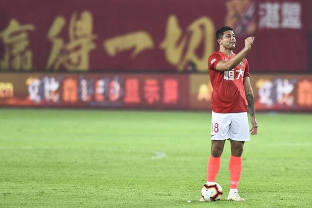 GUANGZHOU, CHINA - JULY 16: Elkeson 18 of Guangzhou Evergrande in action during the 2019 Chinese Football Association Super League (CSL) 18th round match between Guangzhou Evergarde and Dalian Yifang at Tianhe Stadium on July 16, 2019 in Guangzhou, Guangdong Province of China.  Copyright: xVCGx CFP111225653465 