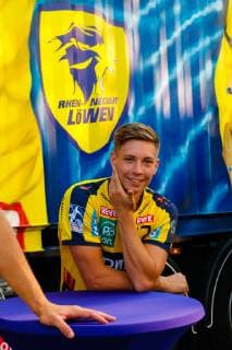 Rhein Neckar Loewen Rhein Neckar Loewe Jerry Tollbring Nr 17 in Mannheim on the Kapuzinerplanken 16 07 2019 Mannheim 16 07 19 Handball Shirt Presentation , Mannheim Baden Wuerttemberg Germany