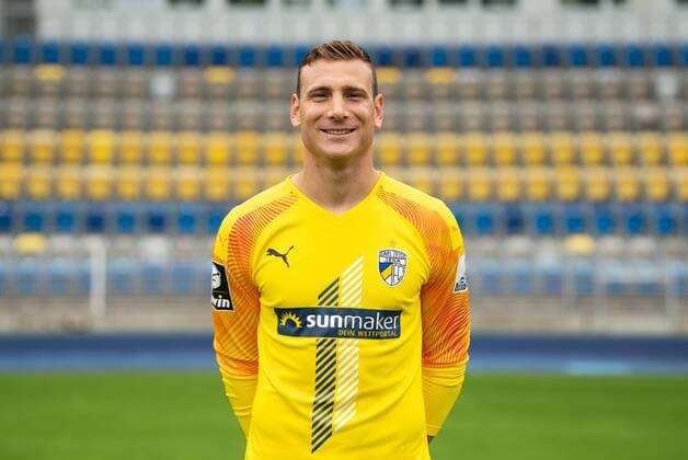FC Carl Zeiss Jena Season 2019 2020 Team photo 16 7 19 Goalkeeper Jo Coppens Jena , Portrait landscape Ernst Abbe Sportfeld