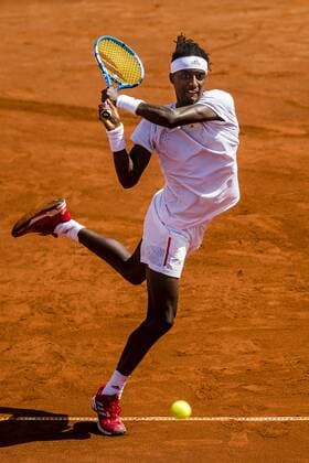 190717 Mikael Ymer, Sweden, plays single during day 4 of Swedish open on July 17, 2019 in Bastad,  Copyright: MATHILDAxAHLBERG BB190717BB183