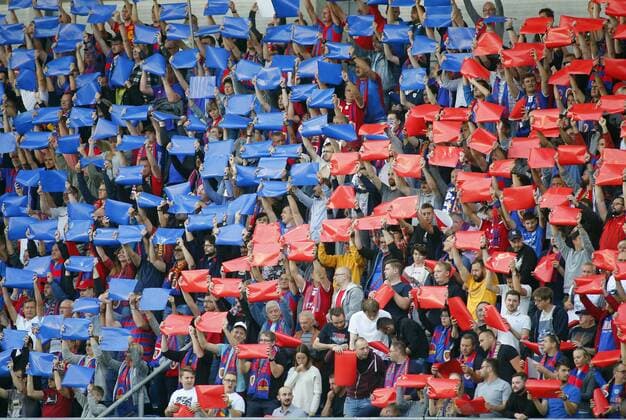 GLIWICE 17.07.2019 1 RUNDA ELIMINACJI LIGA MISTRZOW PILKA NOZNA PIAST GLIWICE (niebieskie) - BATE BORYSOW (zolte) SEZON 2019 2020 NZ kibic kibice Piasta kartoniada . FOT TOMASZ WANTULA NEWSPIX.PL GLIWICE 17.05.2019 FOOTBALL MEN S UEFA CHAMPIONS LEAGUE 1ST ROUND QUALIFICATION PIAST GLIWICE - BATE BORYSOW SEASON 2019 2020 TOMASZ WANTULA NEWSPIX.PL --- Newspix.pl  190717WAN022