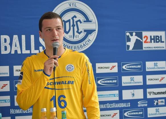The new goalkeeper of the VfL GUmmerbach 16 Filip Ivic 16, VfL Gummersbach , , Press conference and press training of the VfL Gummersbach on 18 07 2019 Press conference and press training of the VfL Gummersbach on 18 07 2019 Gummersbach Copyright: xEIBNER JuergenxAugstx EP_JOGI