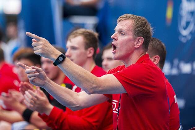 Pontevedra, Soania 19 July 2019 IHF Junior U21 World Championship Group D Germany vs Chile Coach Martin Heuberger Germany gesture gesture gesture gesticulated Pontevedra Pabellon Municipal de Pontevedra Spain