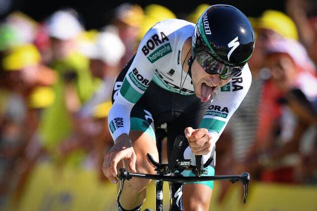 German Emanuel Buchmann of Bora-Hansgrohe crosses the finish line of stage 13 of the 106th edition of the Tour de France cycling race, a 27,2km individual time trial from and to Pau, France, Friday 19 July 2019. This year s Tour de France starts in Brussels and takes place from July 6th to July 28th. DAVIDxSTOCKMAN  x05629912x