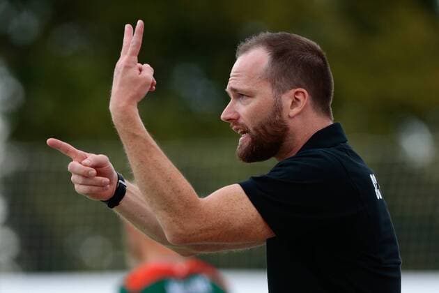 19 07 2019, xtgx, handball test game, SC Magdeburg SC DHfK Leipzig emspor, v l otherre haber leipzig trainer gives instructions, gesticulated with arms, gesticulate, gives instructions Aschersleben