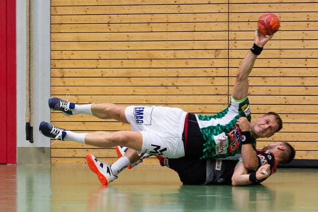 Kresimir Kozina Frisch Auf Goeppingen 44 , Sime Ivic HC Erlangen 19 , FRISCH AUF Goeppingen vs. HC Erlangen, 54 Esslinger Marketplace Tournament, Handball, 1 Bundesliga, DKB, Men, 19 07 2019, FRISCH AUF Goeppingen vs. HC Erlangen, 54 Esslinger Marketplace Tournament, Handball, 1 Bundesliga, DKB, Men, 19 07 2019 Altbach Copyright: xEIBNER WolfgangxFrankx EP_WFK