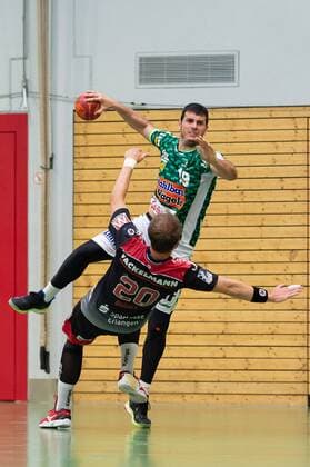 Ivan Sliskovic Frisch Auf Goeppinen 19 , Nico Buedel HC Erlangen 20 , FRISCH AUF Goeppingen vs. HC Erlangen, 54 Esslinger Marktplatzturnier, Handball, 1 Bundesliga, DKB, Men, 19 07 2019, FRISCH AUF Goeppingen vs. HC Erlangen, 54 Esslinger Marktplatzturnier, Handball, 1 Bundesliga, DKB, Men, 19 07 2019 Altbach Copyright: xEIBNER WolfgangxFrankx EP_WFK