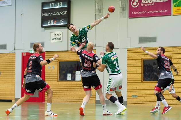 Nemanja Zelenovic Frisch Auf Goeppingen 42 , Sebastian Firnhaber HC Erlangen 18 , Jacob Bagersted Frisch Auf Goeppingen 14 , FRISCH AUF Goeppingen vs. HC Erlangen, 54 Esslinger Marktplatzturnier, Handball, 1 Bundesliga, DKB, Men, 19 07 2019, FRISCH AUF Goeppingen vs. HC Erlangen, 54 Esslinger Marktplatzturnier, Handball, 1 Bundesliga, DKB, Men, 19 07 2019 Altbach, Germany Copyright: xEIBNER WolfgangxFrankx EP_WFK