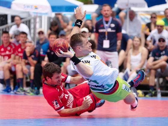 44 Kresimir Kozina Frisch Auf Goeppingen , Frisch Auf Goeppingen SG BBM Bietigheim, Esslinger Marktplatzturnier 2019, Handball, Men, 1 Bundesliga, 20 07 2019 Esslinger Marktplatzturnier 2019, 20 07 2019 Esslingen Copyright: xEIBNER Michael_Schmidtx EP_MST