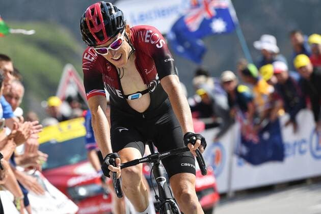 British Geraint Thomas of Team Ineos crosses the finish line of stage 14 of the 106th edition of the Tour de France cycling race, from Tarbes to Tourmalet Bareges (117,5km), in France, Saturday 20 July 2019. This year s Tour de France starts in Brussels and takes place from July 6th to July 28th. DAVIDxSTOCKMAN  x05630785x