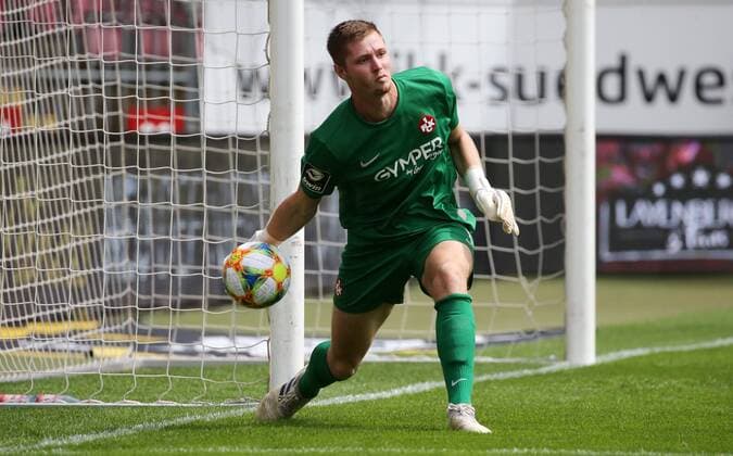Lennart Grill 1, Goalkeeper, FC Kaiserslautern , Soccer, 3 League 1 FC Kaiserslautern SpVgg Unterhaching, 1 matchday on 20 07 2019, season 2019 20 in the Fritz Walter Stadium Kaiserslautern, ZmdZ, According to the guidelines of the DFL German Soccer League it is forbidden, to use or have used photographs taken in the stadium and or from the match in the form of sequence pictures and or video-like photo sequences DFL regulations prohibit any use of photographs as image sequences and or quasi video 1 FC Kaiserslautern SpVgg Unterhaching