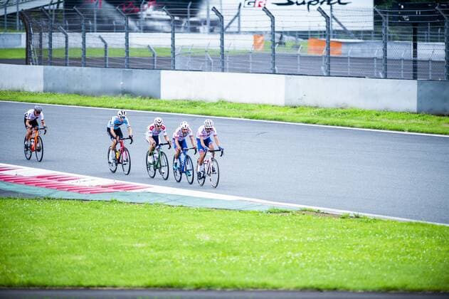 Belgian Steff Cras of Katusha-Alpecin (2nd L) pictured in action during the Ready Steady Tokyo - Cycling Olympic test event, a one day cycling race (179km) from Musashinonomori Park to the Fuji International Speedway, in Tokyo, Sunday 21 July 2019. ROBxWALBERS  x05631155x