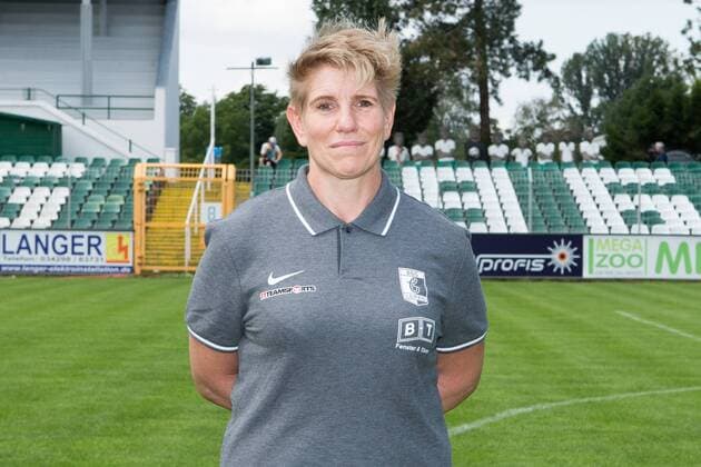 Physiotherapist Andrea Reiche BSG Chemie Leipzig Soccer RL NO Portrait date 2019 2020 , Leipzig, 21 07 2019, Alfred Kunze Sportpark, Soccer ,