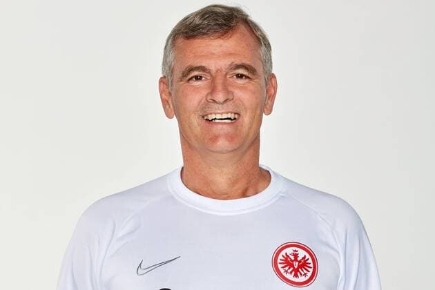 19 07 2019, xjhx, Soccer 1 Bundesliga, Eintracht Frankfurt Photo date 2019 2020 Portrait date emspor, v l TW coach Manfred Moppes Petz Eintracht Frankfurt DFL DFL REGULATIONS PROHIBIT ANY USE OF PHOTOGRAPHS as IMAGE SEQUENCES and or QUASI VIDEO Frankfurt am Main