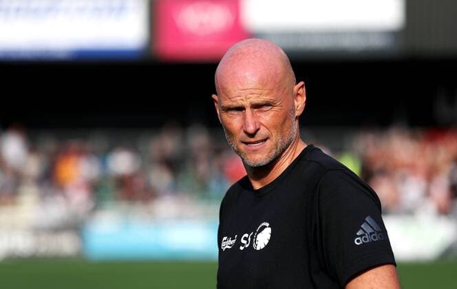 Copenhagen manager Staale Solbakken during the UEFA Champions League second qualifying round first leg match at Park Hall Stadium, Oswestry , Oswestry Denmark,  Copyright: PAxWire PAxImages MartinxRickettx cop333 spdk20190723-201741-L