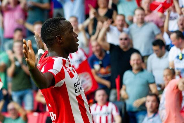 Eindhoven, Netherlands, 24 07 2019, UEFA Champions League, Second qualifying round, PSV Eindhoven FC Basel , Goal to 1-0, Scorer Bruma PSV cheers Defodi 01061003742 Defodi-061