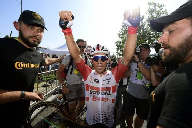 NIMES, FRANCE - JULY 23 : EWAN Caleb (AUS) of Lotto Soudal during stage 16 of the 106th edition of the 2019 Tour de France cycling race, a stage of 177 kms with start and finish in Nimes on July 23, 2019 in Nimes, France, 23 07 2019 CYCLISME : Tour de France 2019 - Etape 16 - Nimes a Nimes - 08 07 2019 PhotoNews Panoramic 