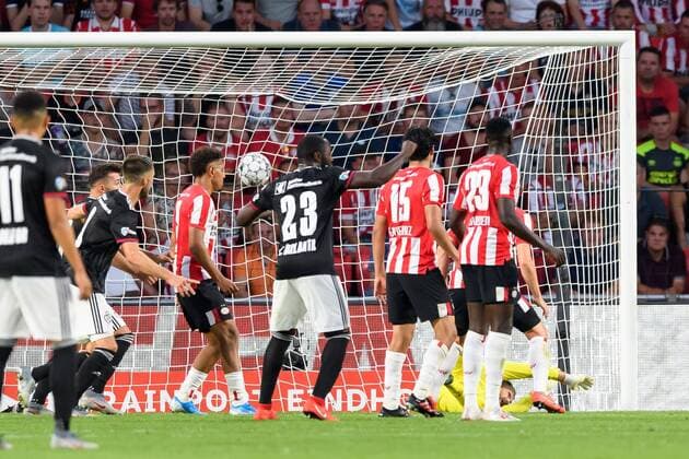 Eindhoven, Netherlands, 24 07 2019, UEFA Champions League, Second qualifying round, PSV Eindhoven FC Basel , Omar Alderete Basel goal to 1 2, scores his team s second goal Defodi 01001216553 Defodi-001