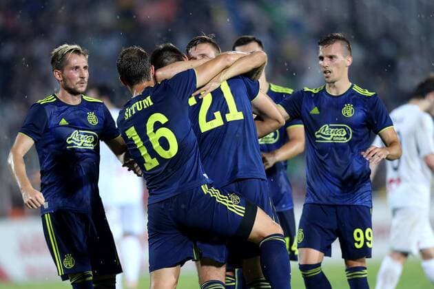 UEFA Champions League CRO vs GEO - Tbilisi, Georgia 23.07.2019., Mikheil Meskhi stadium, Georgia, Tbilisi - Champions League - First Qualifying Round Second Leg FC Saburtalo - GNK Dinamo. Bruno Petkovic, Mario Situm, Mislav Orsic.  LukaxStanzl PIXSELL