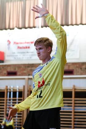 Goalkeeper Tobias Thulin SC Magdeburg Handball Test Game Summer Preparation Season 2019 2020 Points Game SC Magdeburg vs. TV Hüttenberg in the Franz Vollbring Hall in Schönebeck Single Picture, Action, Germany, Handball, Man, Men, 23 07 2019