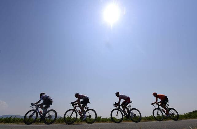 GAP, FRANCE - JULY 24 : TRENTIN Matteo (ITA) of Mitchelton-Scott, KEUKELEIRE Jens (BEL) of Lotto Soudal, PEREZ Anthony (FRA) of Cofidis Solutions Credits, SCHAR Michael (SUI) of CCC Team during stage 17 of the 106th edition of the 2019 Tour de France cycling race, a stage of 200 kms with start in Pont Du Gard and finish in Gap on July 24, 2019 in Gap, France, 24 07 2019 CYCLISME : Tour de France 2019 - Etape 17 - Pont Du Gard a Gap - 24 07 2019 PhotoNews Panoramic 