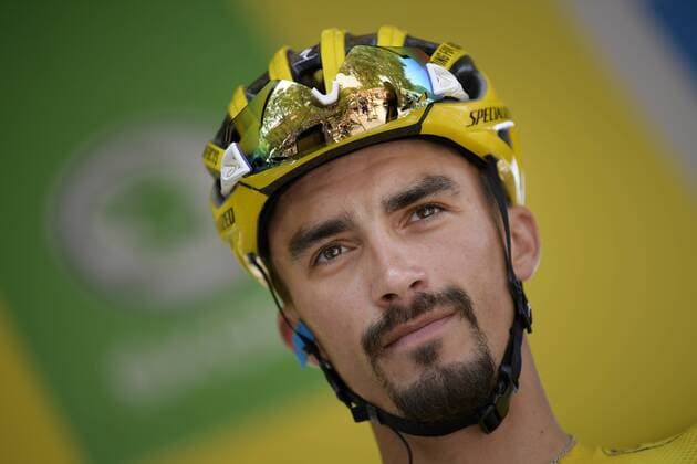 French Julian Alaphilippe of Deceuninck - Quick-Step pictured before the start of stage 17 of the 106th edition of the Tour de France cycling race, from Pont du Gard to Gap (200 km), France, Wednesday 24 July 2019. This year s Tour de France starts in Brussels and takes place from July 6th to July 28th. YORICKxJANSENS  x05632797x
