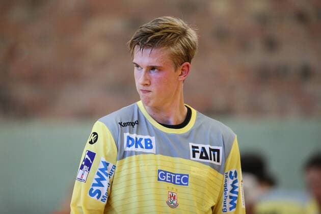Goalkeeper Tobias Thulin SC Magdeburg Handball Test Game Summer Preparation Season 2019 2020 Points Game SC Magdeburg vs. TV Hüttenberg in the Franz Vollbring Hall in Schönebeck Single Picture, Action, Germany, Handball, Man, Men, 23 07 2019