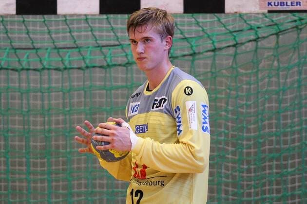 Goalkeeper Tobias Thulin SC Magdeburg Handball Test Game Summer Preparation Season 2019 2020 Points Game SC Magdeburg vs. TV Hüttenberg in the Franz Vollbring Hall in Schönebeck Single Picture, Action, Germany, Handball, Man, Men, 23 07 2019