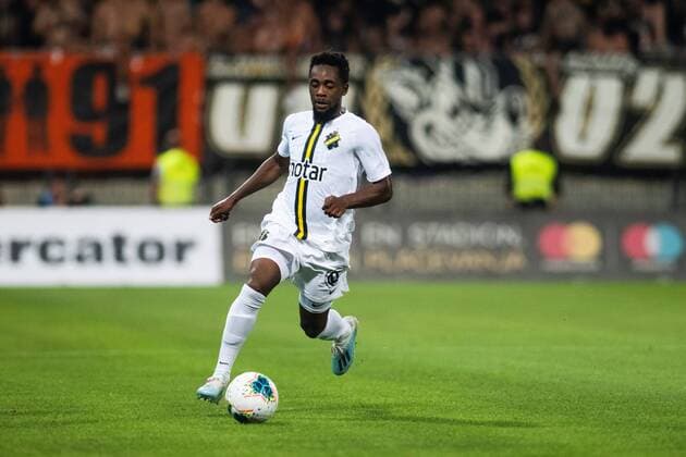 190724 Heradi Rashidi of AIK in action during the UEFA Champions League qualifying match between Maribor and AIK on July 24, 2019 in Maribor Photo Martin Metelko BILDBYRAN Cop 277 bbeng fotball fotboll football kval till champions league soccer champions league qualification aik maribor,  Copyright: MARTINxMETELKO BB190724BB340