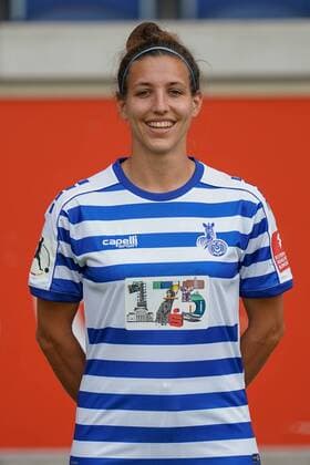 Lisa Marie Makas MSV Duisburg , Football Flyeralarm Women Bundesliga Season 2019 2020 Photo shoot MSV Duisburg, Duisburg, Schauinsland Reisen Arena, 24 07 2019, DFB regulations prohibit any use of photographs as image sequences and or quasi video Duisburg Schauinsland Reisen Arena Nordrhein Westfalen Germany