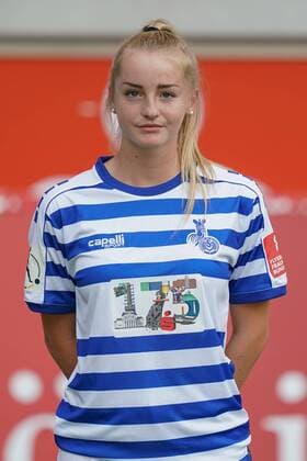 Emma Hilbrands MSV Duisburg , Football Flyeralarm Women Bundesliga Season 2019 2020 Photo shoot MSV Duisburg, Duisburg, Schauinsland Reisen Arena, 24 07 2019, DFB regulations prohibit any use of photographs as image sequences and or quasi video Duisburg Schauinsland Reisen Arena Nordrhein Westfalen Germany