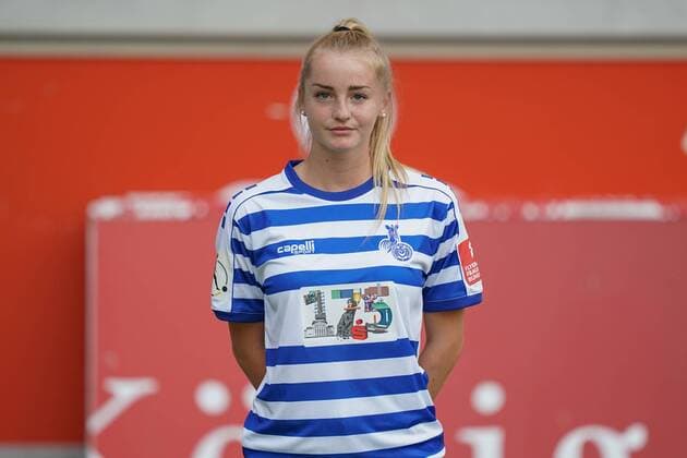 Emma Hilbrands MSV Duisburg , Football Flyeralarm Women Bundesliga Season 2019 2020 Photo shoot MSV Duisburg, Duisburg, Schauinsland Reisen Arena, 24 07 2019, DFB regulations prohibit any use of photographs as image sequences and or quasi video Duisburg Schauinsland Reisen Arena Nordrhein Westfalen Germany