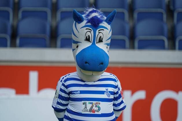 Ennatz Mascot MSV Duisburg , Football Flyeralarm Women Bundesliga Season 2019 2020 Photo shoot MSV Duisburg, Duisburg, Schauinsland Reisen Arena, 24 07 2019, DFB regulations prohibit any use of photographs as image sequences and or quasi video Duisburg Schauinsland Reisen Arena Nordrhein Westfalen Germany