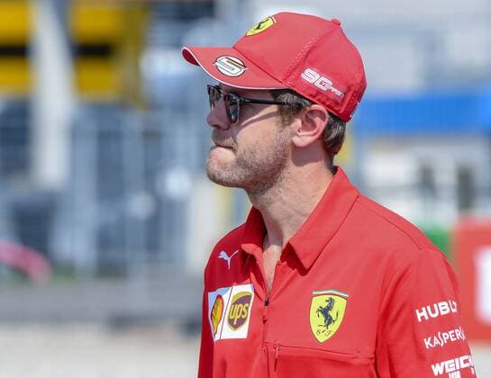 25 07 2019, xpsx, Motorsport FIA Formula 1, Mercedes Benz Grand Prix of Germany 2019 v l Sebastian Vettel Scuderia Ferrari Mission Winnow 5 GER track walk track visit Hockenheim