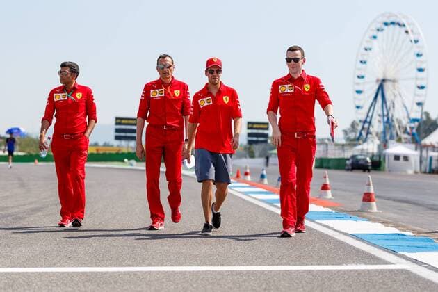 Sebastian Vettel Scuderia Ferrari Mission Winnow goes with Riccardo Adami race engineer of Vettel Scuderia Ferrari and other team members across the track, Mercedes Benz Grand Prix of Germany 2019, Motorsport, Formula 1, 25 07 2019, Mercedes Benz Grand Prix of Germany 2019, Motorsport, Formula 1, 25 07 2019 Hockenheim Copyright: xEIBNER AlexanderxNeisx EP_ANS
