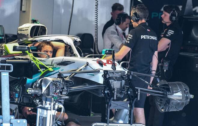 25 07 2019, xpsx, Motorsport FIA Formula 1, Mercedes Benz Grand Prix of Germany 2019 v l Mercedes Box Vehicle new paint colors Auto Hockenheim