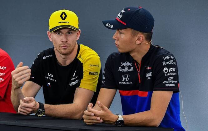 25 07 2019, xpsx, Motorsport FIA Formula 1, Mercedes Benz Grand Prix of Germany 2019 v l Nico Hülkenberg Renault F1 Team 27 GER , Alexander Albon Red Bull Toro Rosso Honda 23 GBR Hockenheim
