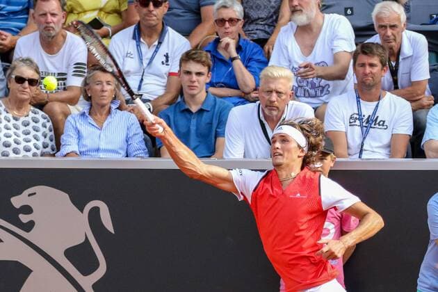 Boris Becker DTB Head of Men s Tennis , Michael Kohlmann Davis Cup Captain and Klaus Eberhard watch the match of Alexander Zverev GER against Federico Delbonis ARG , Hamburg European Open 2019, ATP 500, Hamburg, 25 07 2019,