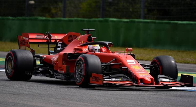 27 07 2019, xpsx, Motorsport FIA Formula 1, Mercedes Benz Grand Prix of Germany 2019 3 Free Practice v l Sebastian Vettel Scuderia Ferrari Mission Winnow 5 GER Hockenheim