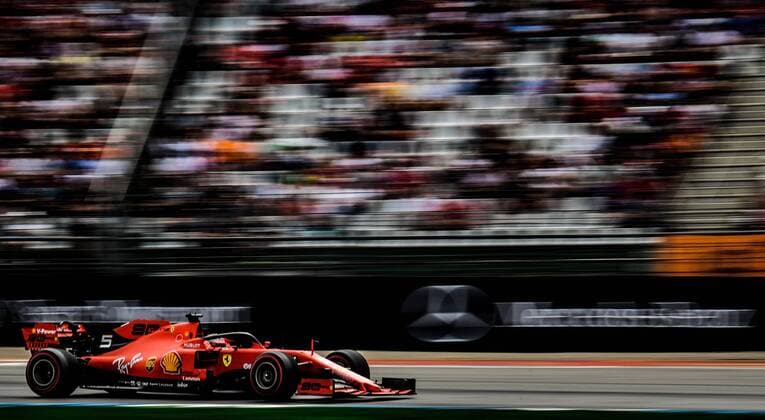 27 07 2019, xpsx, Motorsport FIA Formula 1, Mercedes Benz Grand Prix of Germany 2019 3 Free Practice v l Sebastian Vettel Scuderia Ferrari Mission Winnow 5 GER Hockenheim