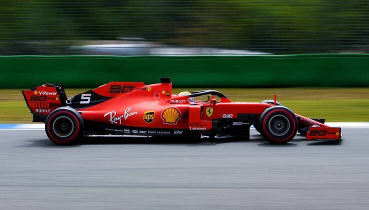 27 07 2019, xpsx, Motorsport FIA Formula 1, Mercedes Benz Grand Prix of Germany 2019 3 Free Practice v l Sebastian Vettel Scuderia Ferrari Mission Winnow 5 GER Hockenheim