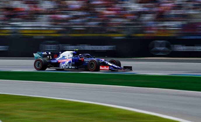 27 07 2019, xpsx, Motorsport FIA Formula 1, Mercedes Benz Grand Prix of Germany 2019 3 Free practice v l Alexander Albon Red Bull Toro Rosso Honda 23 GBR Hockenheim