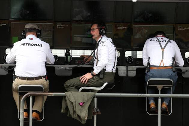 Formel 1, GP Deutschland, Mercedes im Retro-Design Photo4 LaPresse 27 07 2019 Hockenheim, Germany Grand Prix Formula One Germany 2019 In the pic: Mercedes AMG F1 in vintage clothing  Copyright: xPhoto4 LaPressex